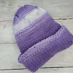 Kids purple gradient double knit hat